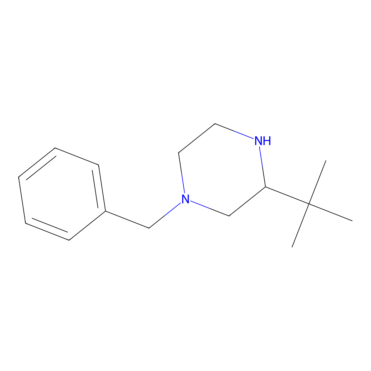 (S)-1-benzyl-3-tert-butylpiperazine molecular structure, CAS 502482-34-0