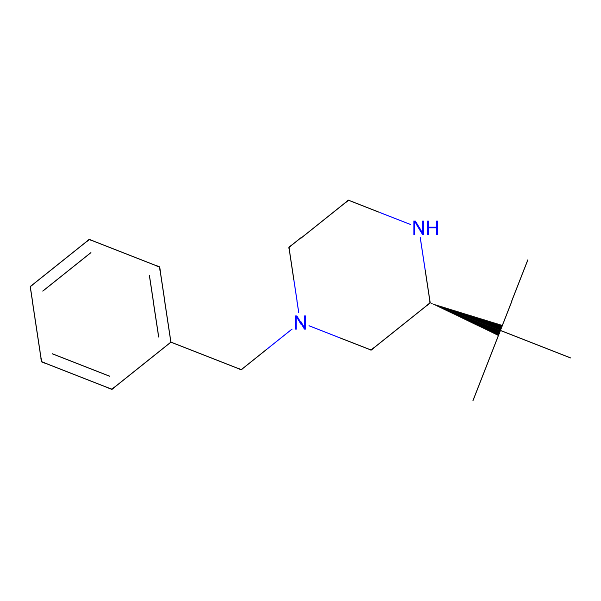 (S)-1-benzyl-3-tert-butylpiperazine molecular structure, CAS 502482-34-0