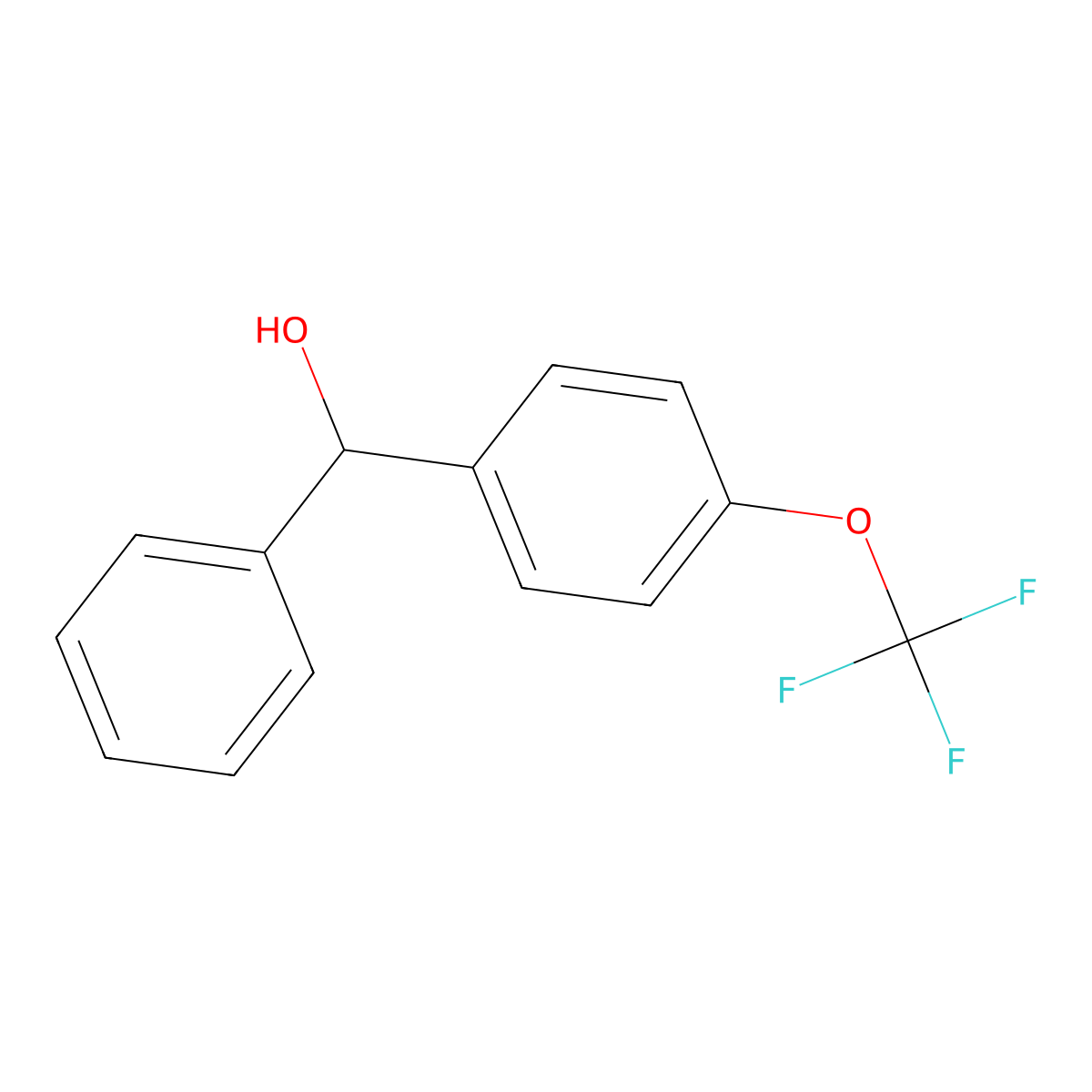 Phenyl(4-(trifluoromethoxy)phenyl)methanol molecular structure, CAS 502483-45-6