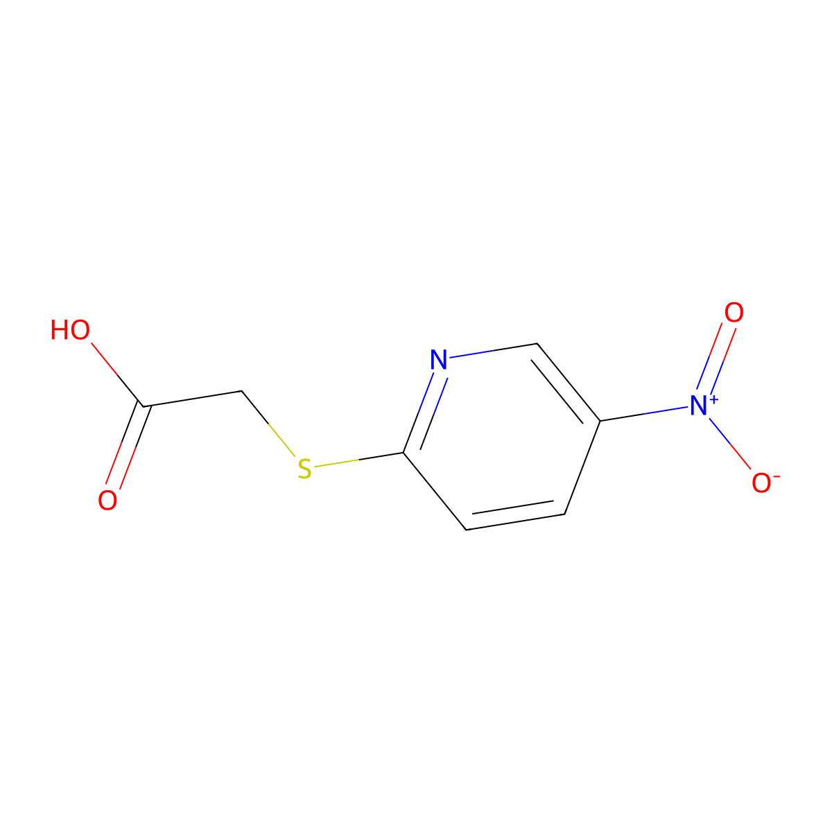 ({5-Nitro-2-pyridinyl}sulfanyl)acetic acid molecular structure, CAS 502486-41-1