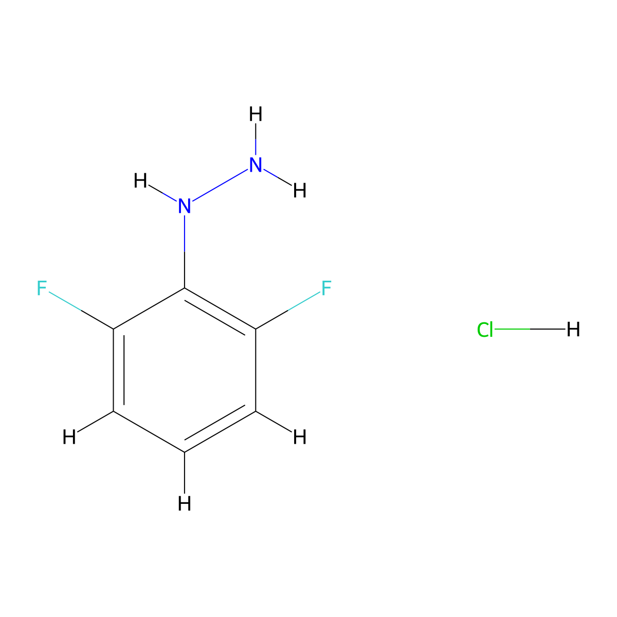 (2,6-Difluorophenyl)hydrazine hydrochloride molecular structure, CAS 502496-26-6