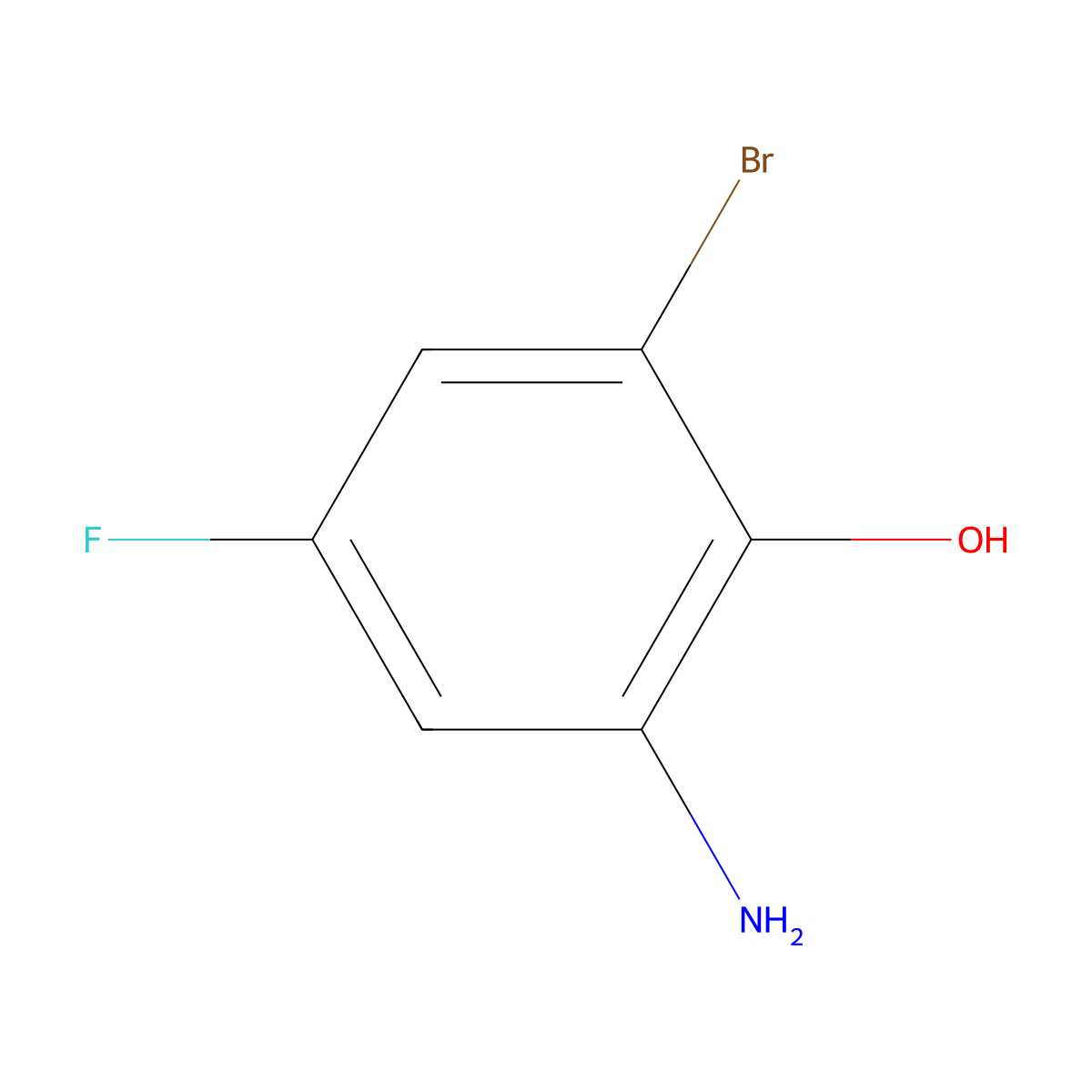 2-Amino-6-bromo-4-fluorophenol molecular structure, CAS 502496-32-4