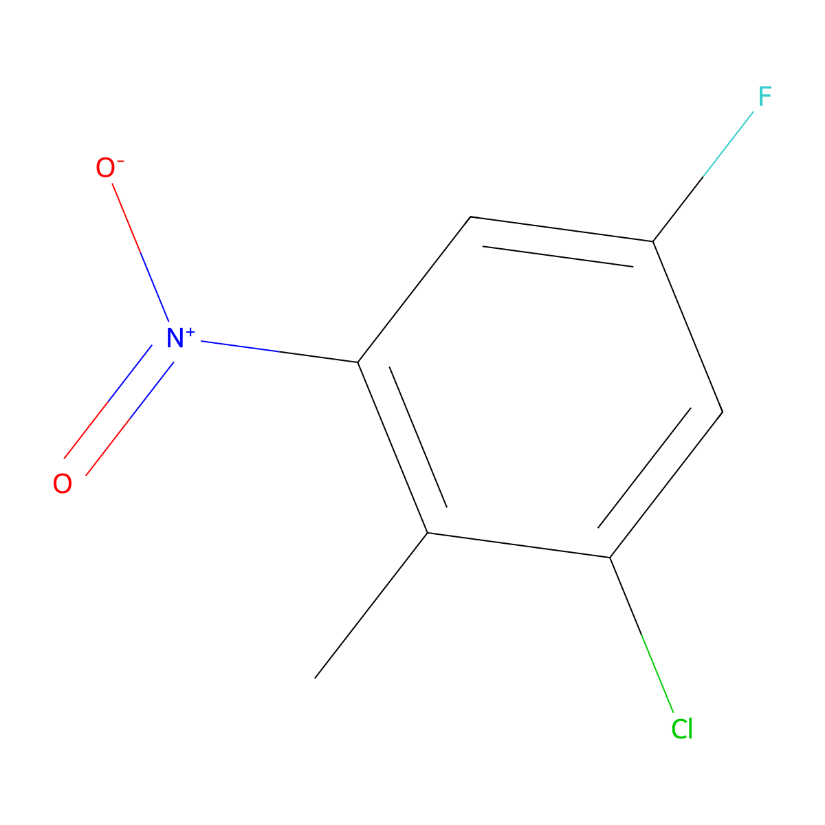 2-Chloro-4-fluoro-6-nitrotoluene molecular structure, CAS 502496-35-7