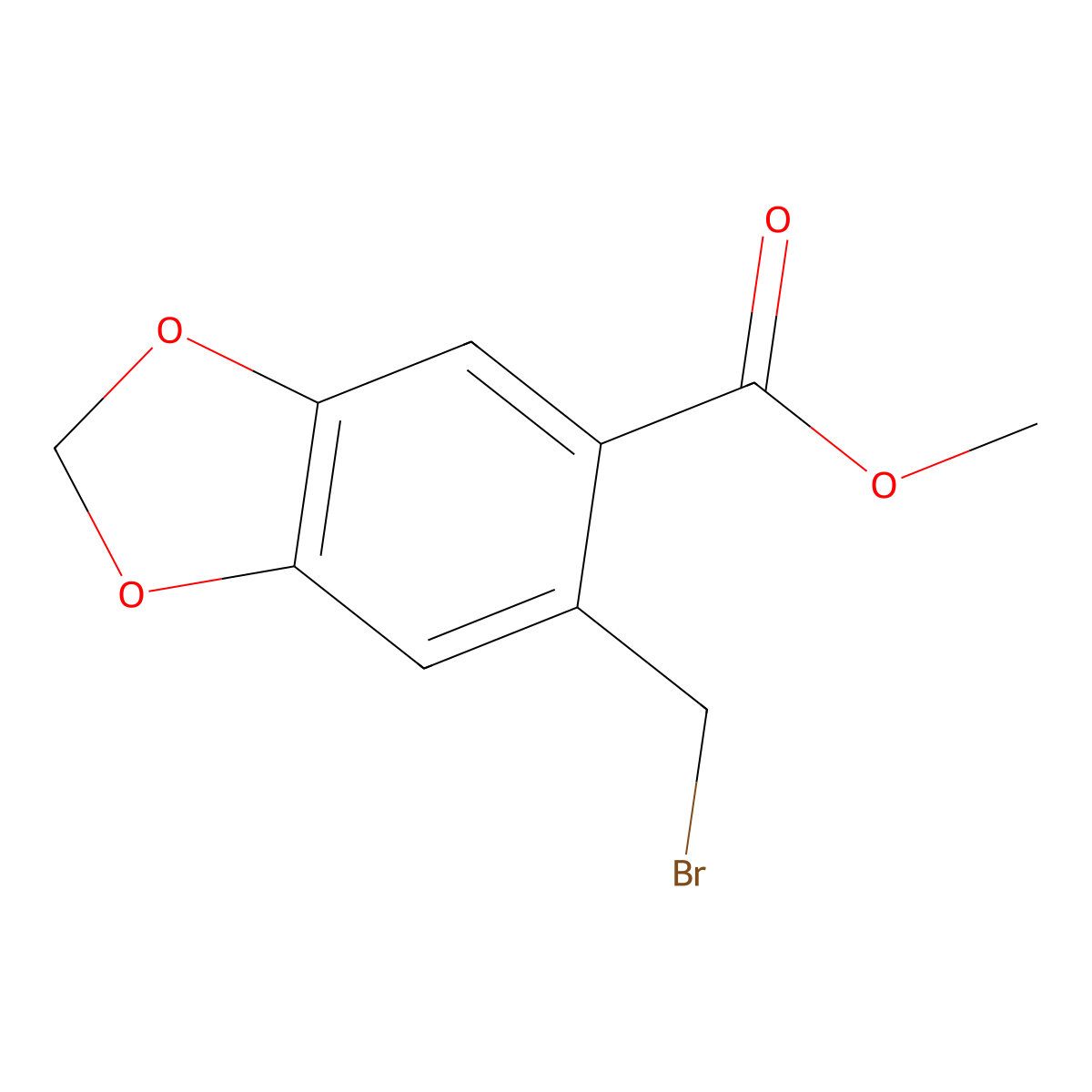 Methyl 6-(bromomethyl)benzo[d][1,3]dioxole-5-carboxylate molecular structure, CAS 5025-56-9