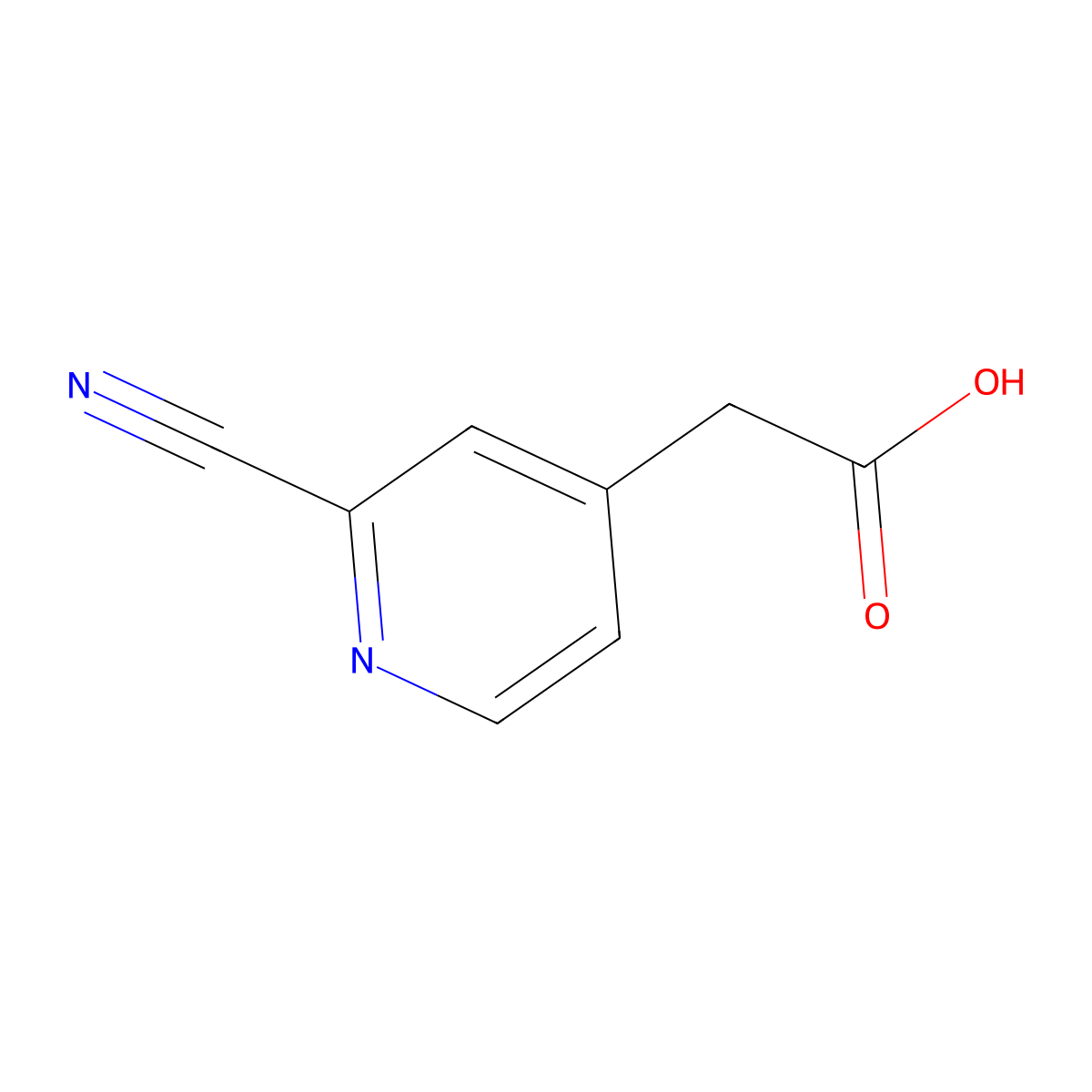 2-(2-Cyanopyridin-4-yl)acetic acid molecular structure, CAS 502509-05-9