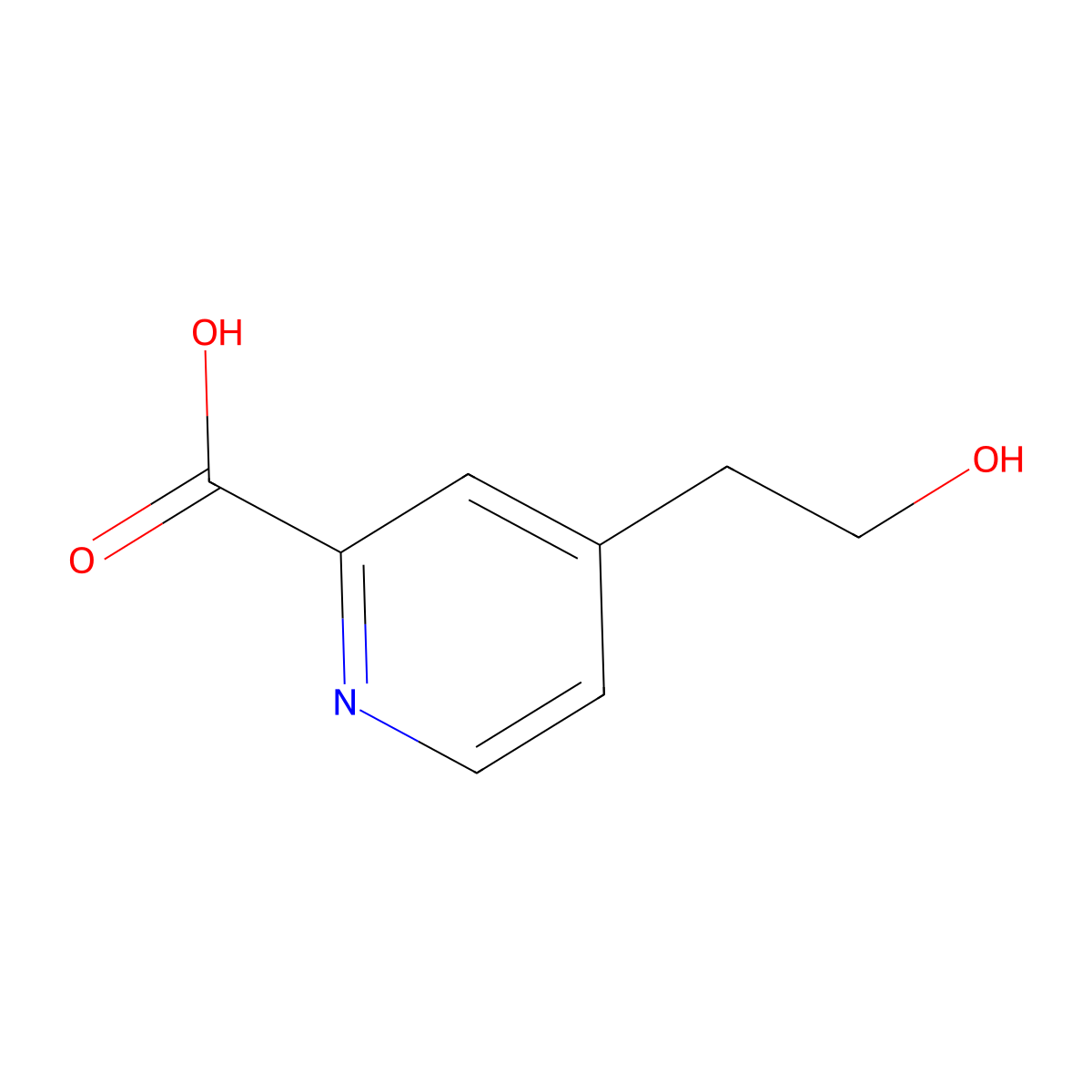 4-(2-Hydroxyethyl)picolinic acid molecular structure, CAS 502509-10-6