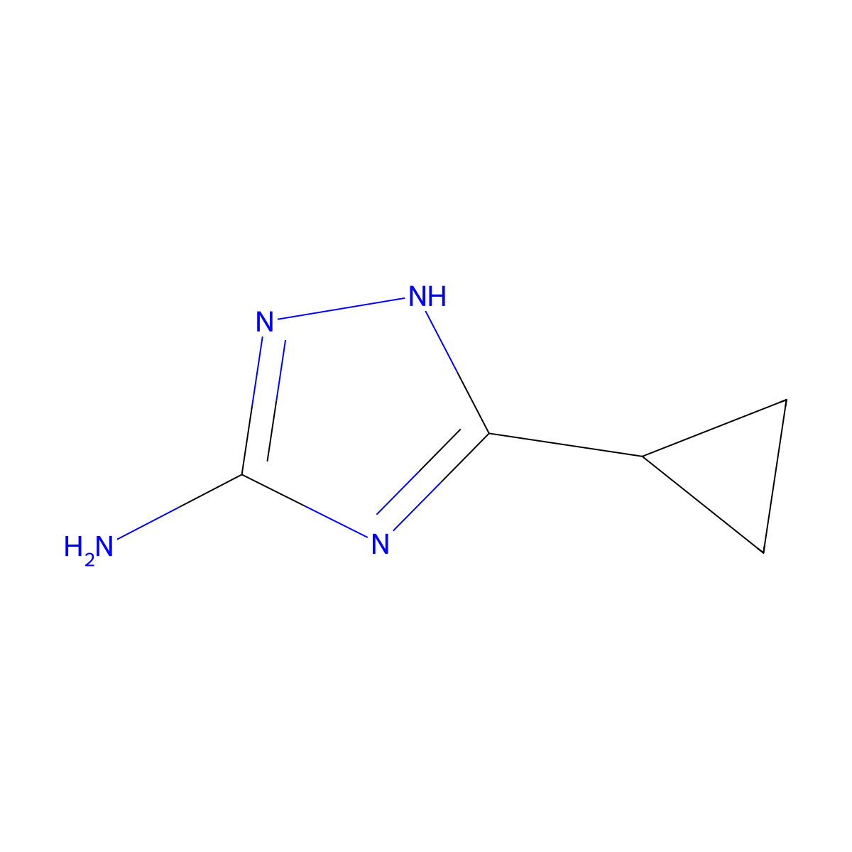 5-cyclopropyl-1H-1,2,4-triazol-3-amine molecular structure, CAS 502546-41-0