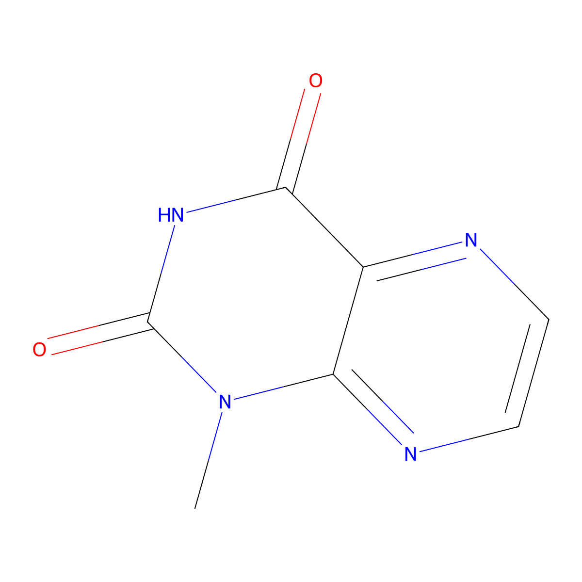 1-Methyl-2,4(1H,3H)-pteridinedione molecular structure, CAS 50256-18-3