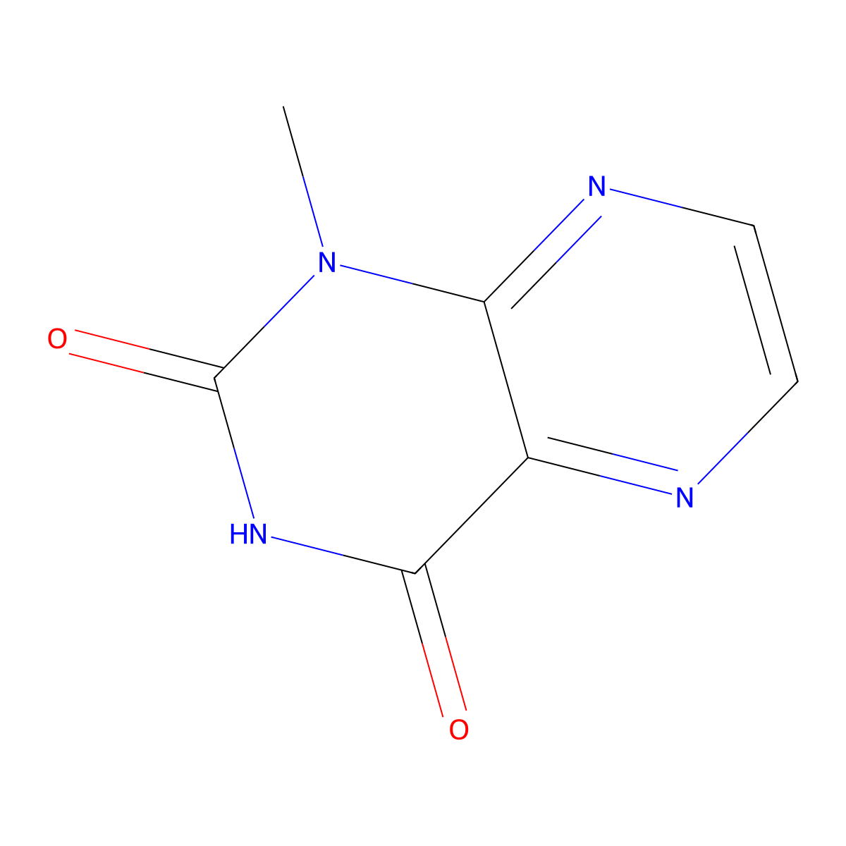 1-Methyl-2,4(1H,3H)-pteridinedione molecular structure, CAS 50256-18-3
