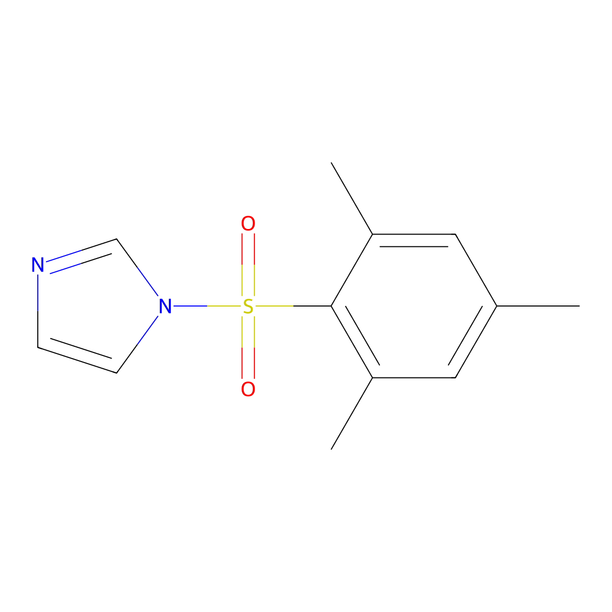 1-((2,4,6-Trimethylphenyl)sulphonyl)-1H-imidazole molecular structure, CAS 50257-39-1
