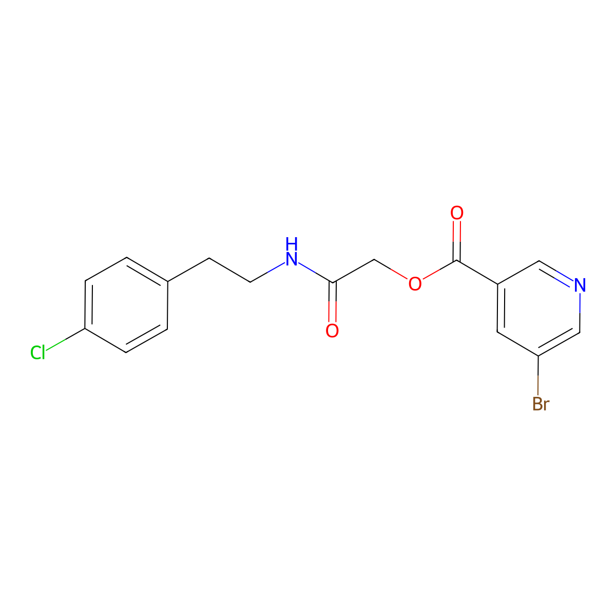 2-{[2-(4-Chlorophenyl)ethyl]amino}-2-oxoethyl 5-bromopyridine-3-carboxylate molecular structure, CAS 502571-48-4