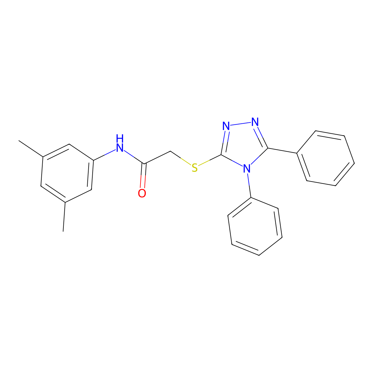 N-(3,5-dimethylphenyl)-2-[(4,5-diphenyl-1,2,4-triazol-3-yl)sulfanyl]acetamide molecular structure, CAS 502574-52-9