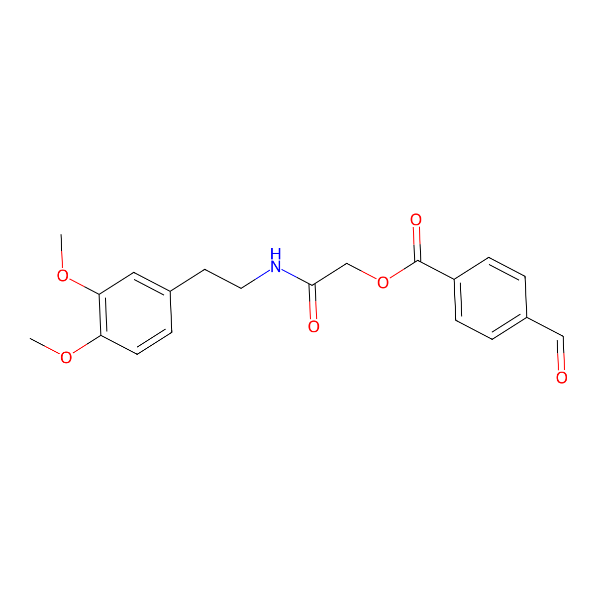 [2-[2-(3,4-Dimethoxyphenyl)ethylamino]-2-oxoethyl] 4-formylbenzoate molecular structure, CAS 502583-96-2