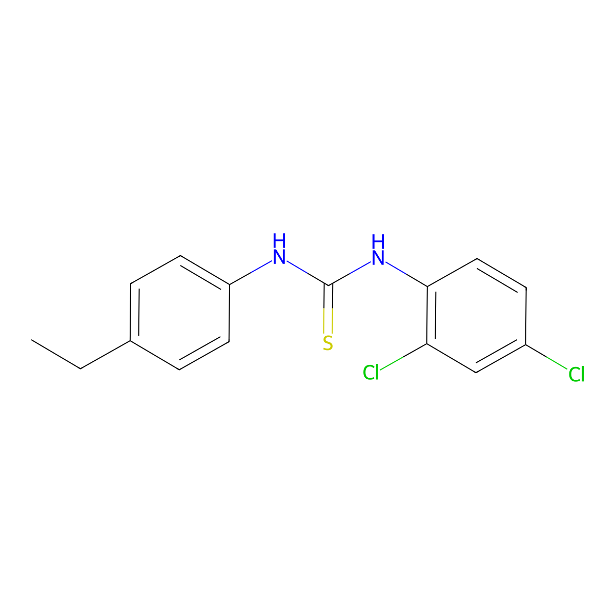1-(2,4-Dichlorophenyl)-3-(4-ethylphenyl)thiourea molecular structure, CAS 502592-32-7
