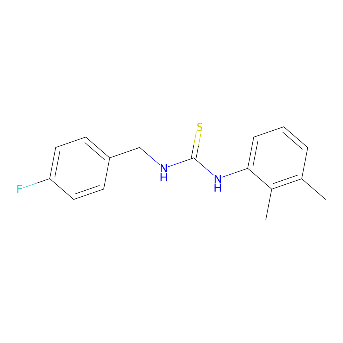 1-(2,3-Dimethylphenyl)-3-(4-fluorobenzyl)thiourea molecular structure, CAS 502597-16-2