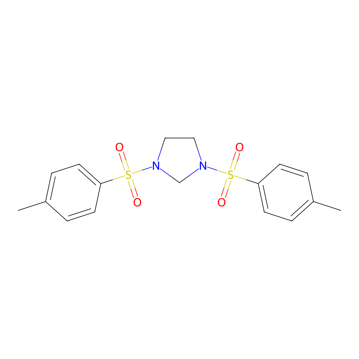 1,3-Bis-(4-methylphenyl)sulfonylimidazolidine molecular structure, CAS 5026-37-9