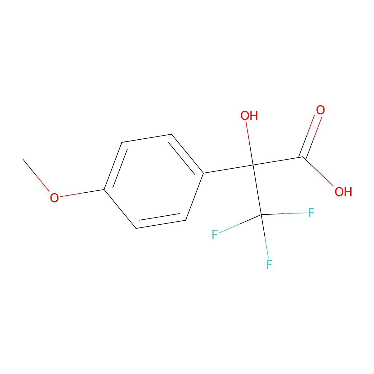3,3,3-Trifluoro-2-hydroxy-2-(4-methoxyphenyl)propionic acid molecular structure, CAS 502607-25-2