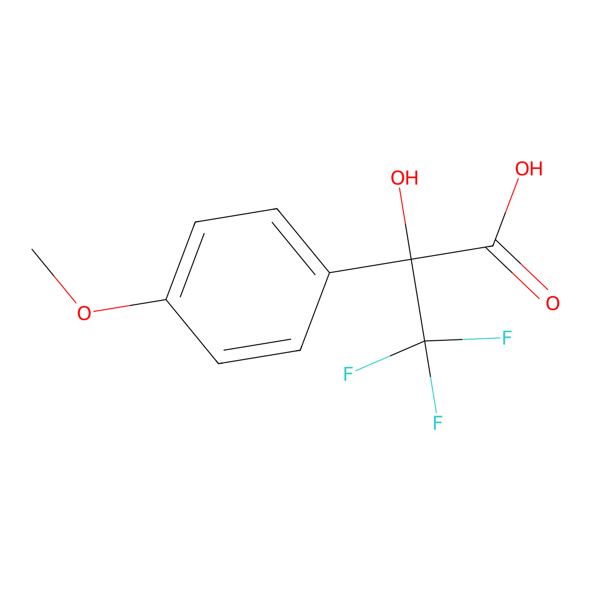 3,3,3-Trifluoro-2-hydroxy-2-(4-methoxyphenyl)propionic acid molecular structure, CAS 502607-25-2