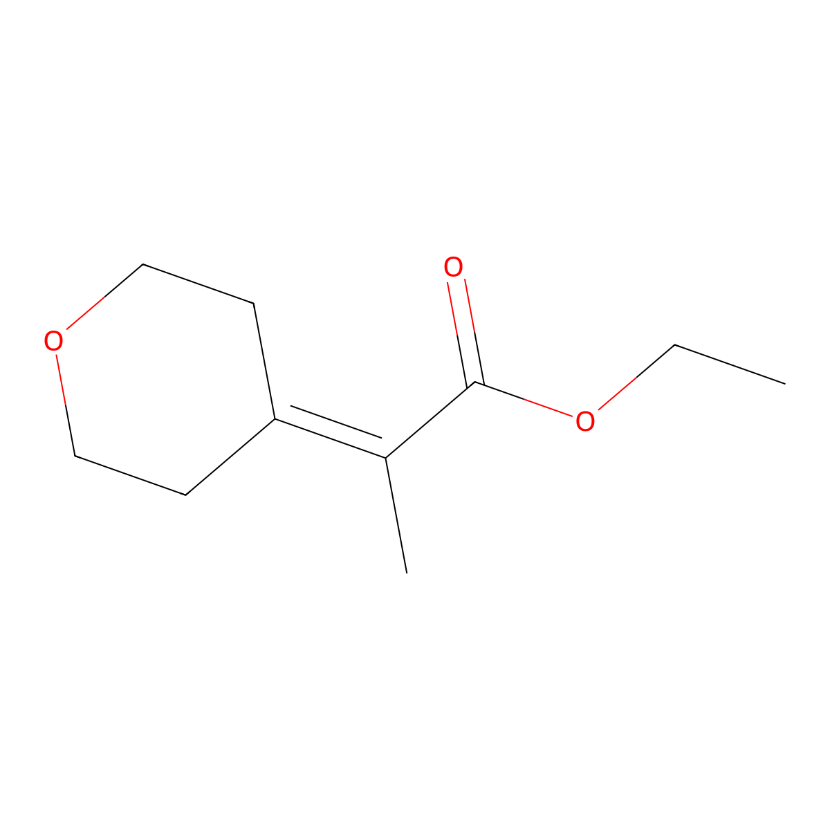 Ethyl 2-(tetrahydropyran-4-ylidene)propanoate molecular structure, CAS 502609-42-9