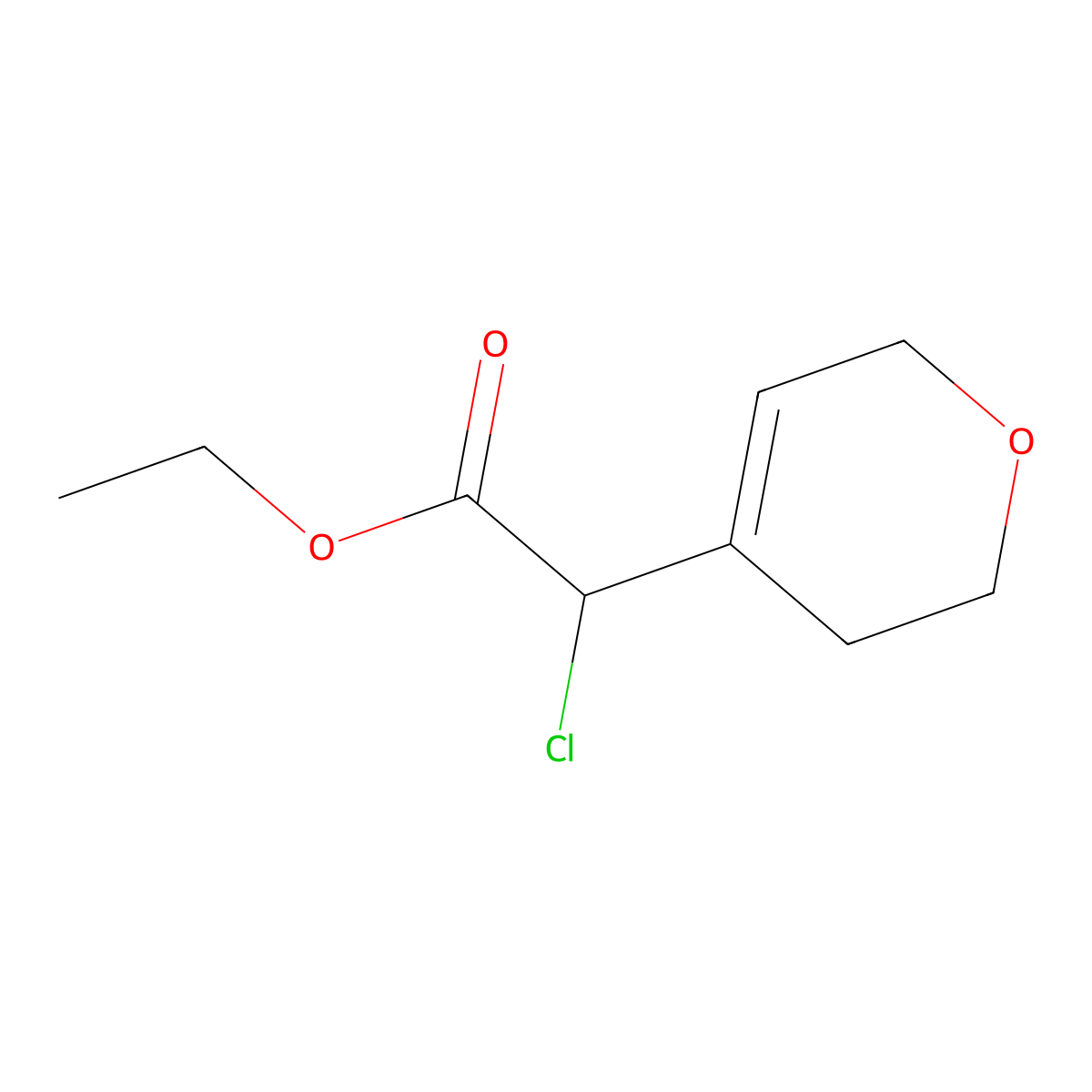 ethyl 2-chloro-2-(3,6-dihydro-2H-pyran-4-yl)acetate molecular structure, CAS 502609-45-2