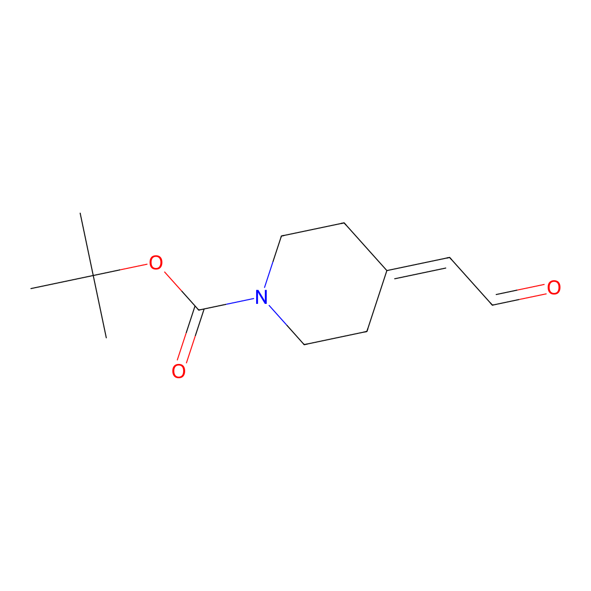 tert-Butyl 4-(2-oxoethylidene)piperidine-1-carboxylate molecular structure, CAS 502609-58-7