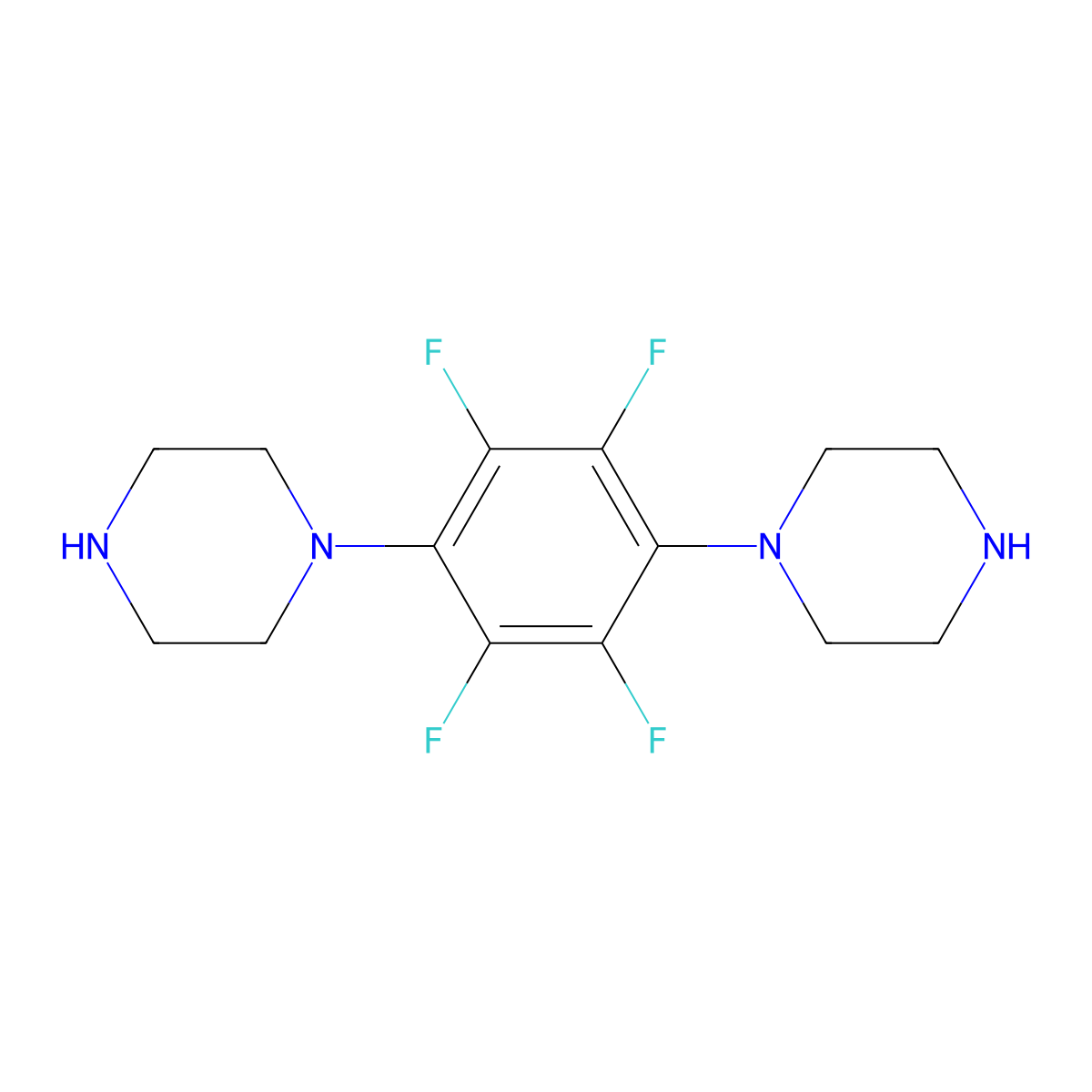 1,4-Dipiperazino-2,3,5,6-tetrafluorobenzene molecular structure, CAS 502616-02-6