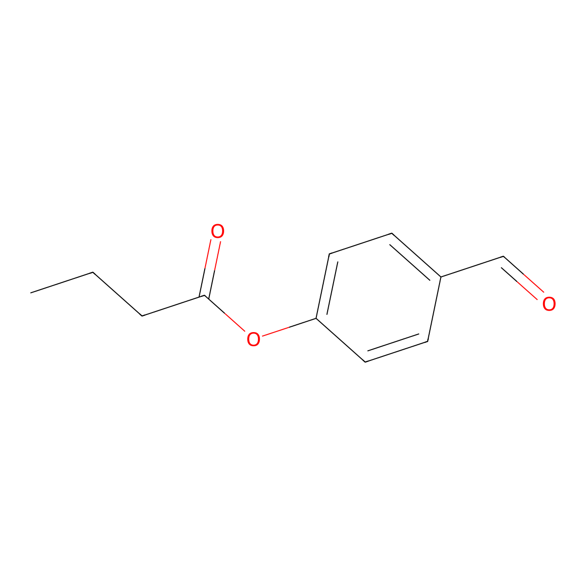 Butanoic acid, 4-formylphenyl ester molecular structure, CAS 50262-49-2