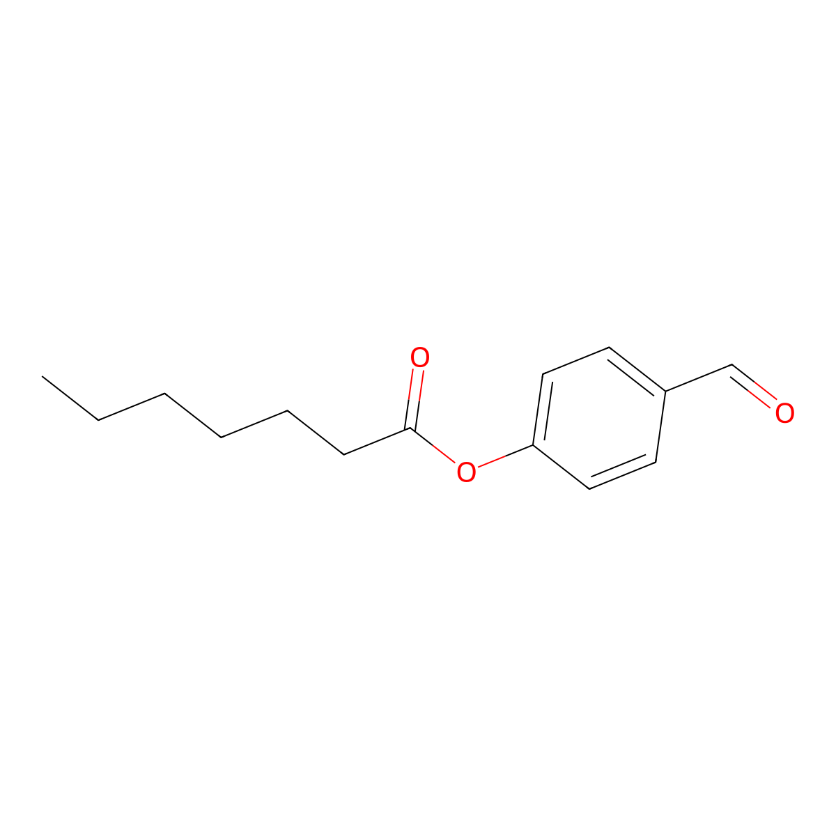 4-Formylphenyl heptanoate molecular structure, CAS 50262-52-7