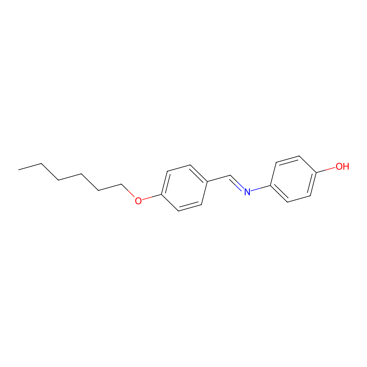 p-Hexyloxybenzylidene p-aminophenol molecular structure, CAS 50262-77-6