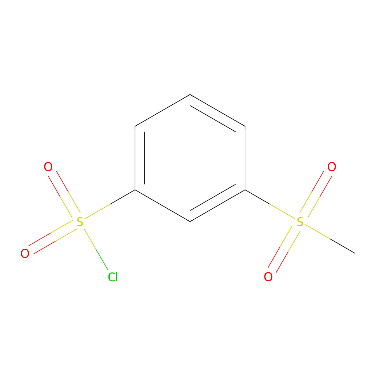 3-(Methylsulfonyl)benzenesulfonyl chloride molecular structure, CAS 502625-49-2