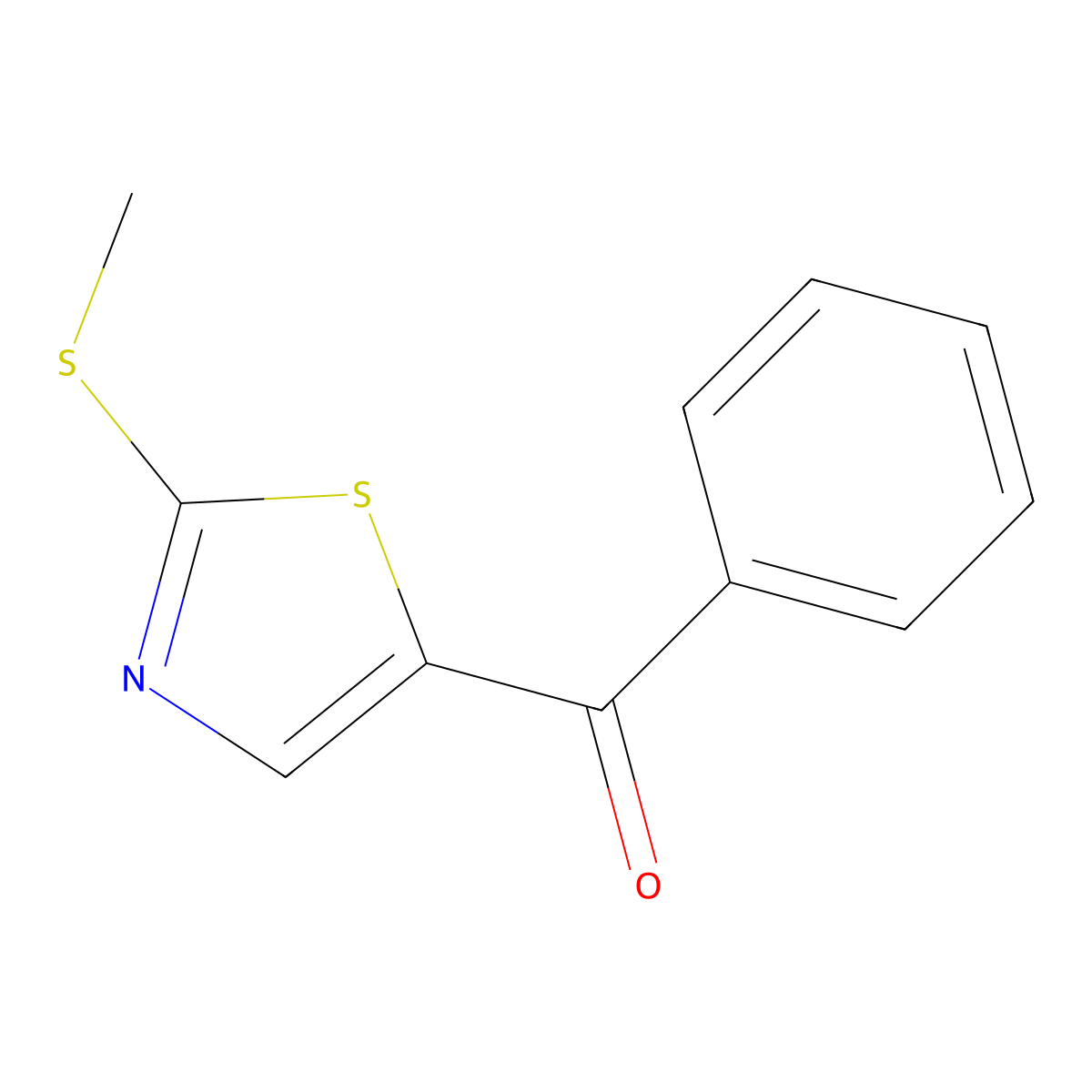 (2-(Methylthio)thiazol-5-yl)(phenyl)methanone molecular structure, CAS 502627-75-0