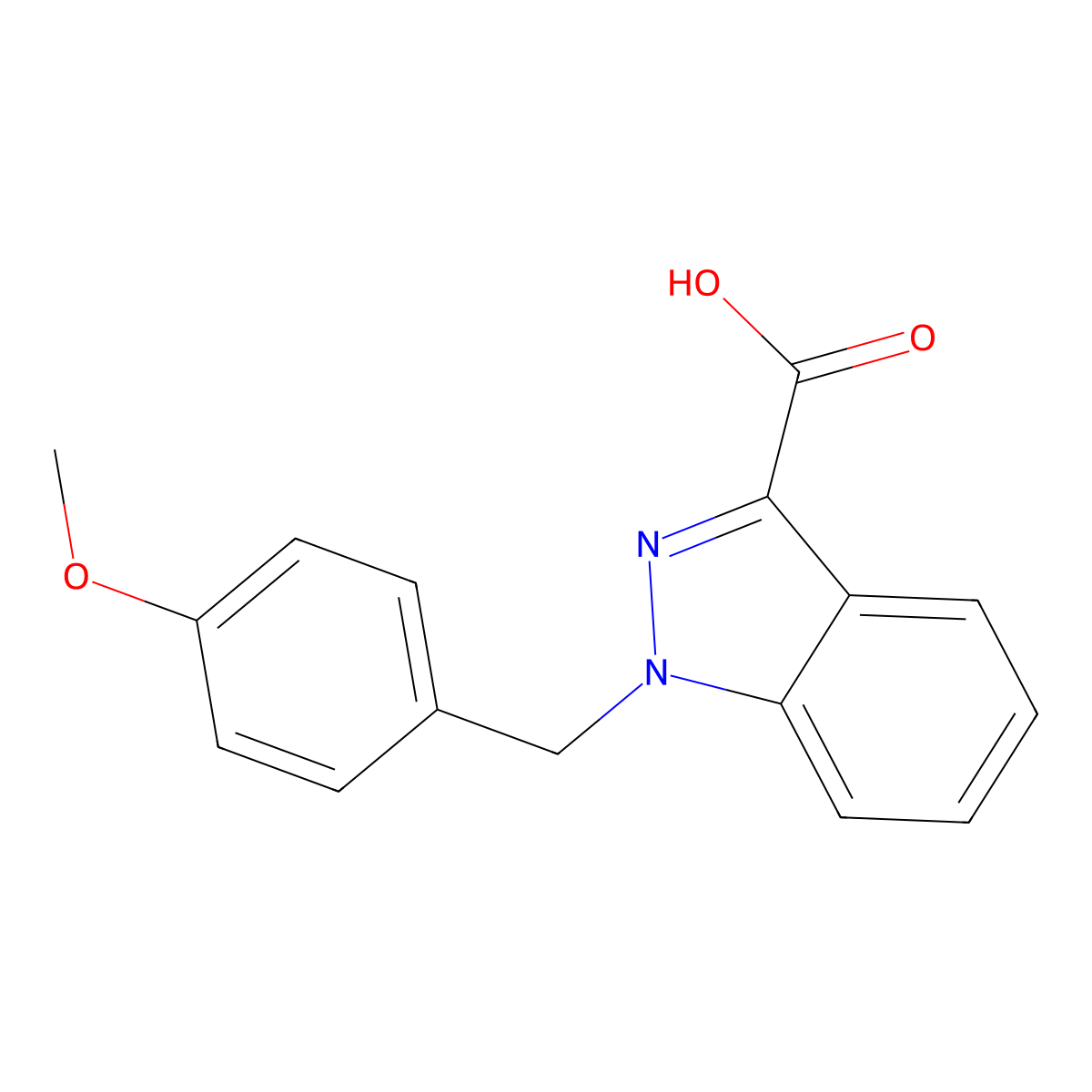 1-((4-methoxyphenyl)methyl)-1H-indazole-3-carboxylic acid molecular structure, CAS 50264-71-6