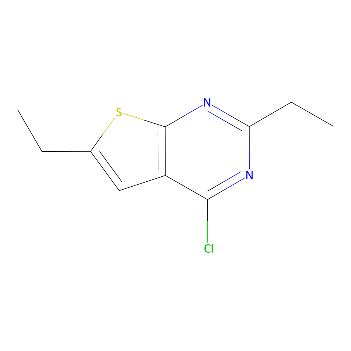 4-Chloro-2,6-diethylthieno[2,3-d]pyrimidine molecular structure, CAS 502649-03-8