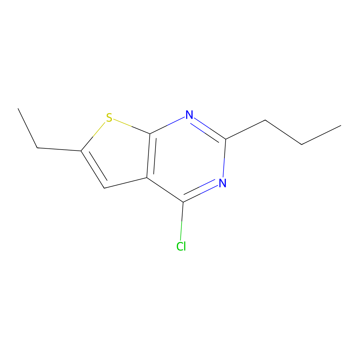 4-Chloro-6-ethyl-2-propylthieno[2,3-D]pyrimidine molecular structure, CAS 502649-05-0