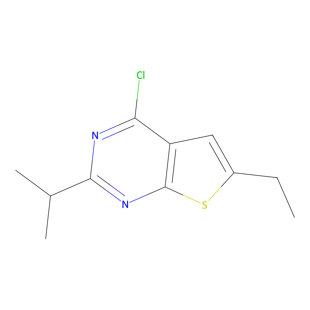 4-Chloro-6-ethyl-2-isopropylthieno[2,3-d]pyrimidine molecular structure, CAS 502649-07-2