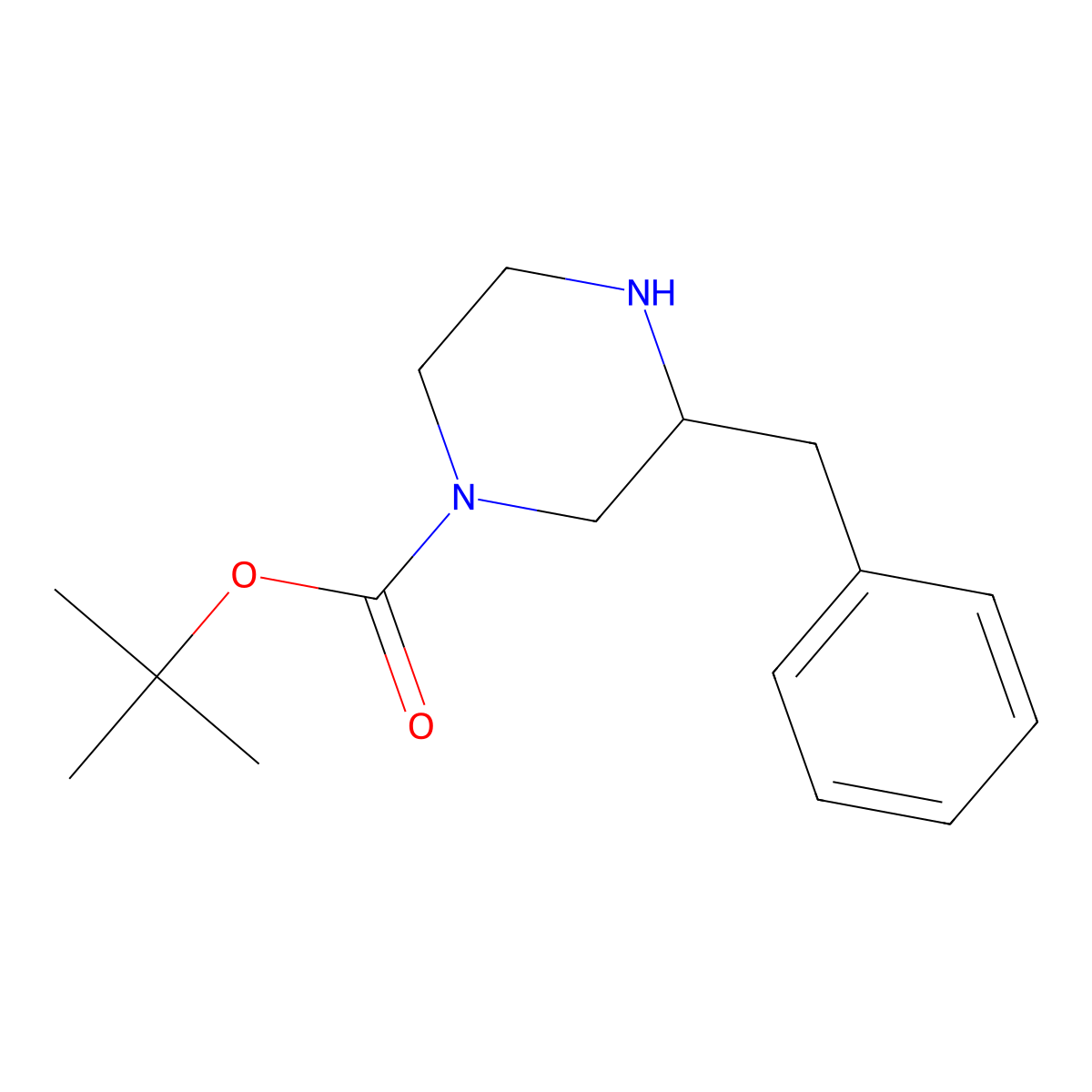 tert-Butyl 3-Benzylpiperazine-1-carboxylate molecular structure, CAS 502649-29-8