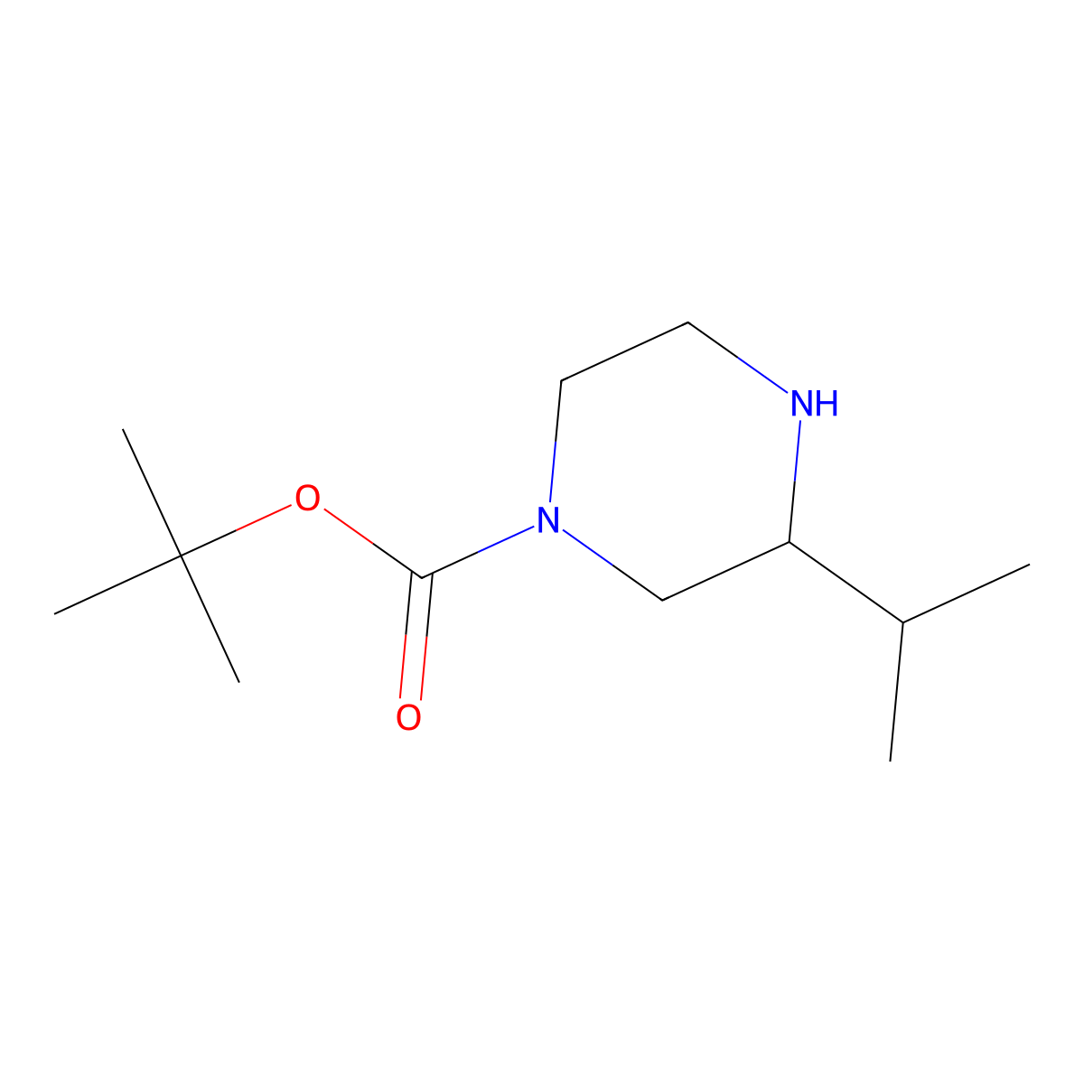 tert-Butyl 3-(propan-2-yl)piperazine-1-carboxylate molecular structure, CAS 502649-32-3