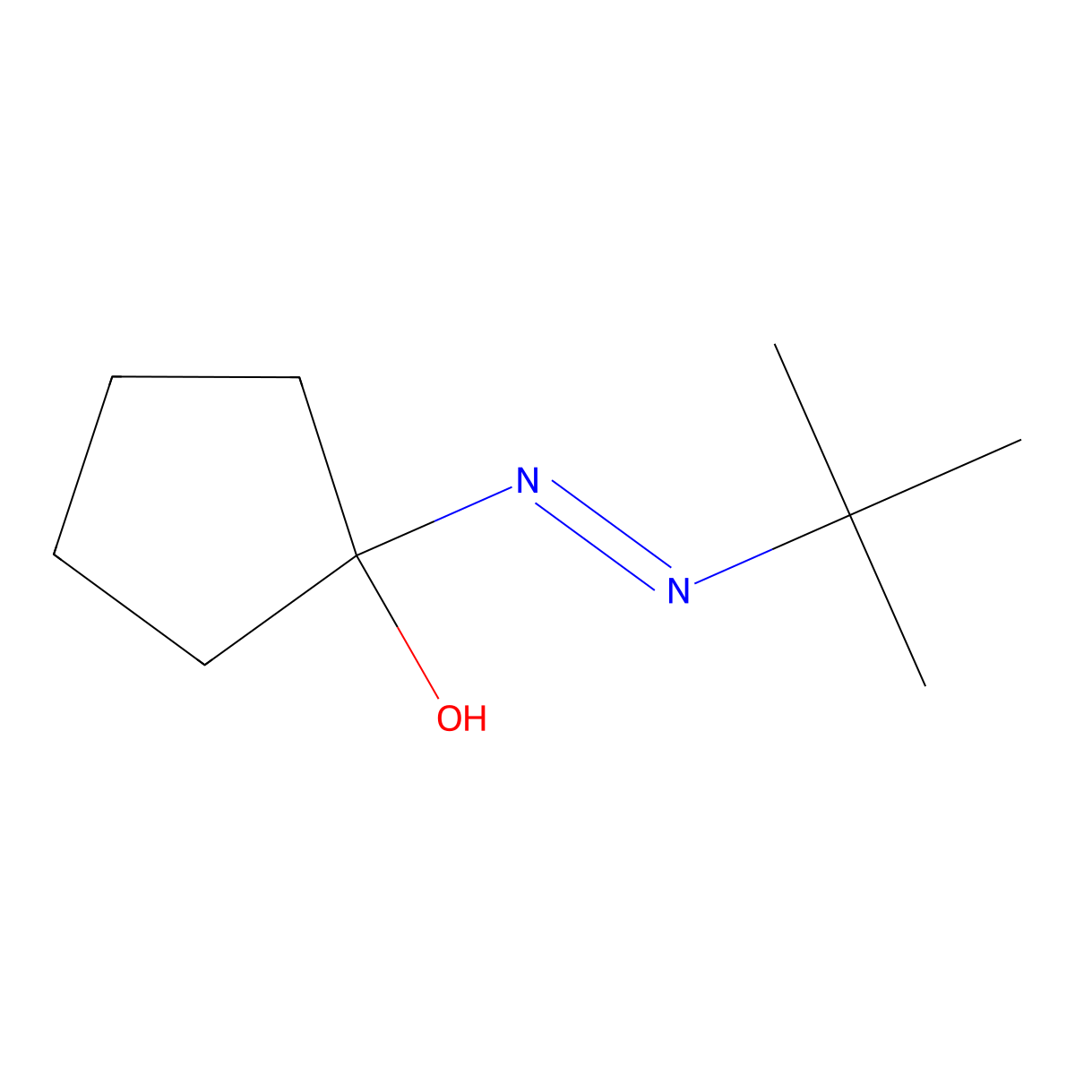 Cyclopentanol, 1-((1,1-dimethylethyl)azo)-, (E)- molecular structure, CAS 50265-78-6