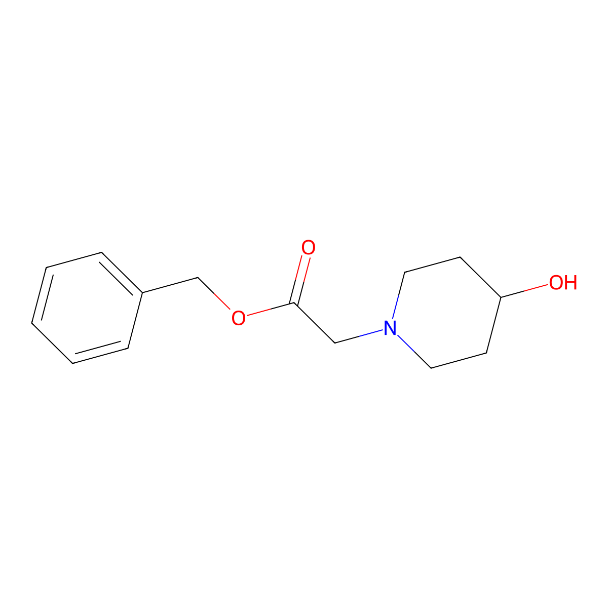 Benzyl 2-(4-hydroxypiperidin-1-yl)acetate molecular structure, CAS 502650-04-6