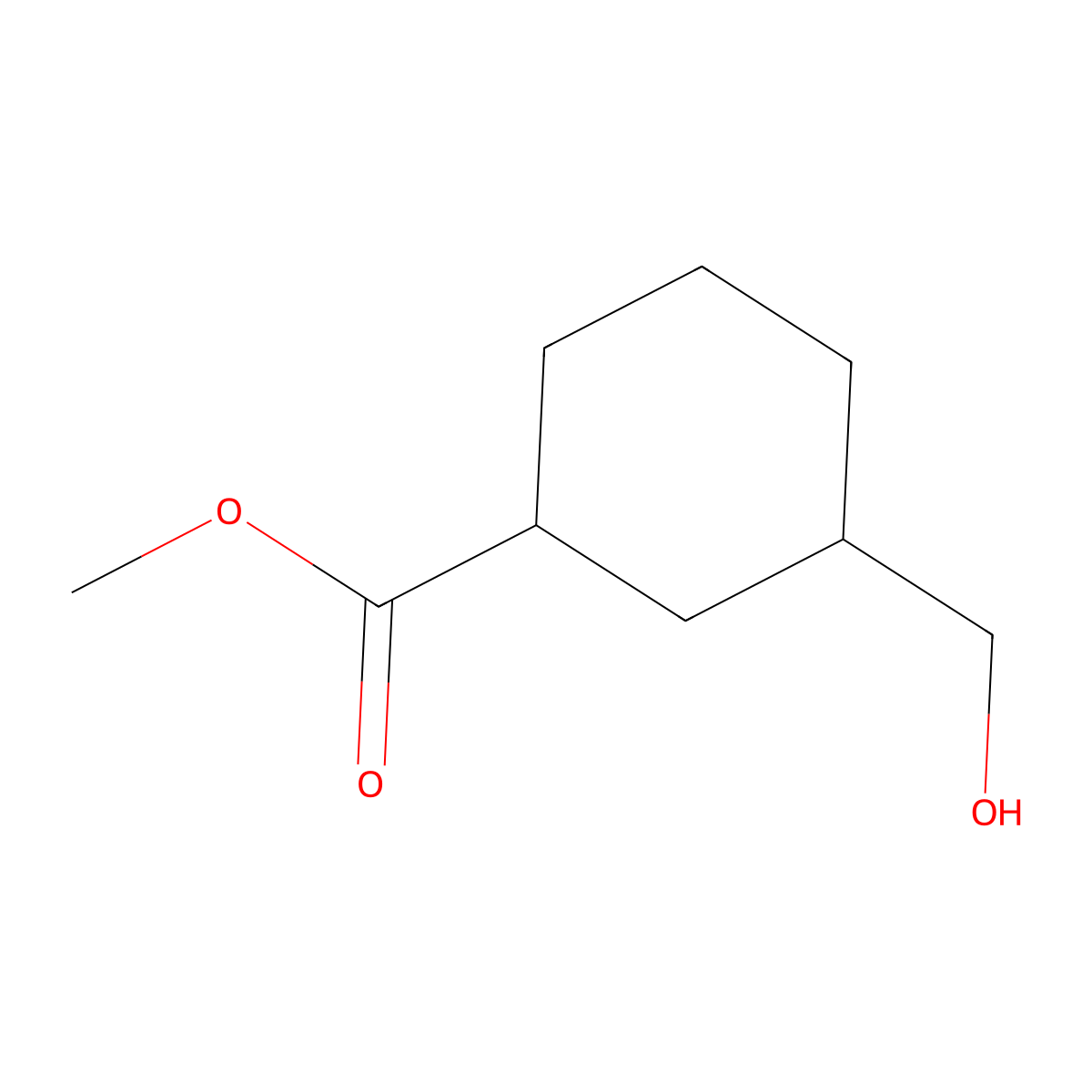 Methyl cis-3-hydroxymethylcyclohexane-1-carboxylate molecular structure, CAS 502650-56-8