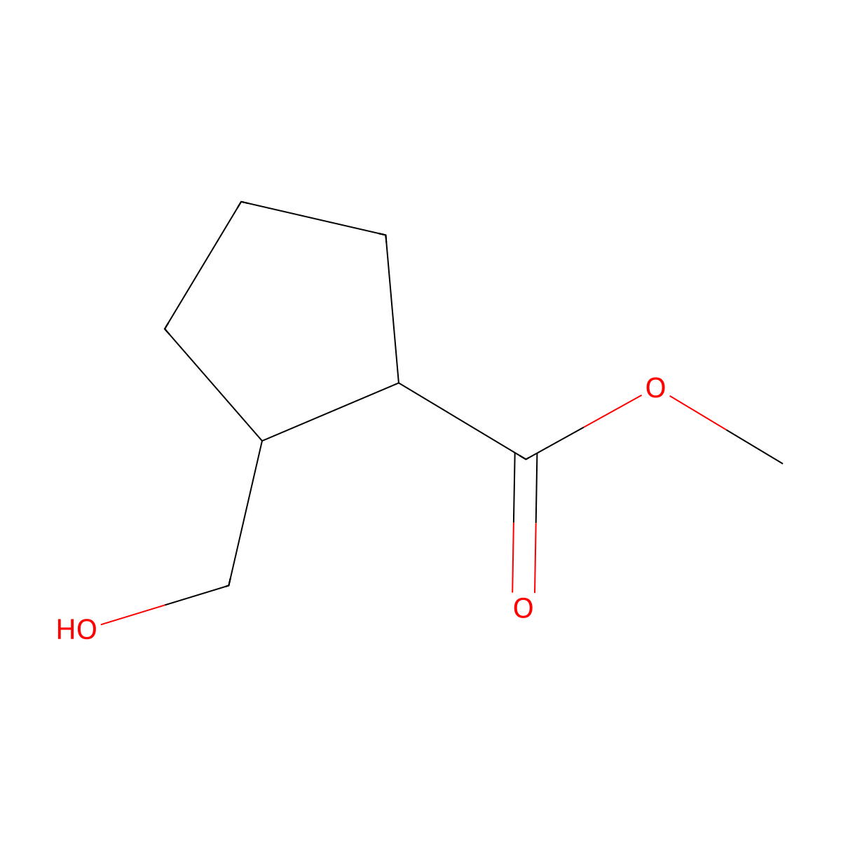 Methyl trans-2-hydroxymethylcyclopentane-1-carboxylate molecular structure, CAS 502650-66-0