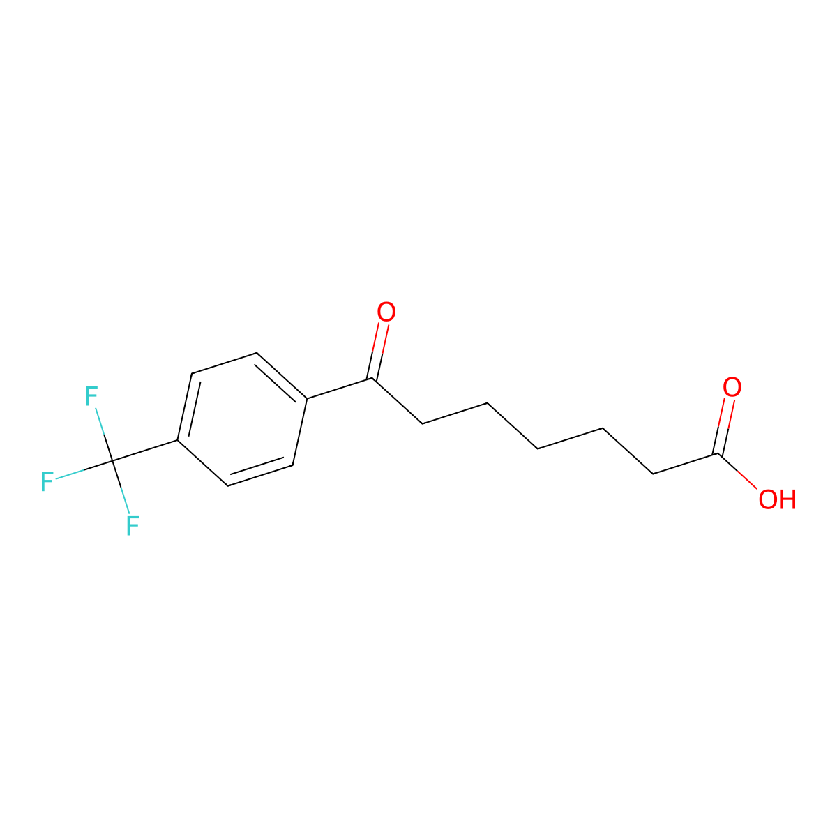 7-Oxo-7-(4-trifluoromethylphenyl)heptanoic acid molecular structure, CAS 502651-46-9