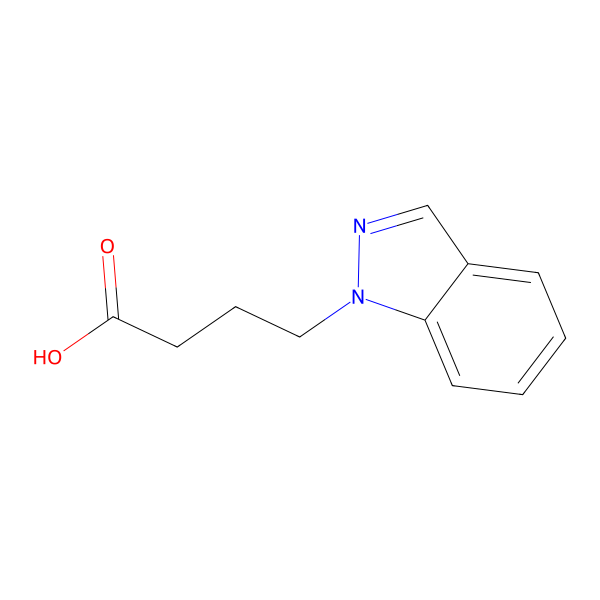4-(1H-Indazol-1-yl)butanoic acid molecular structure, CAS 502651-96-9