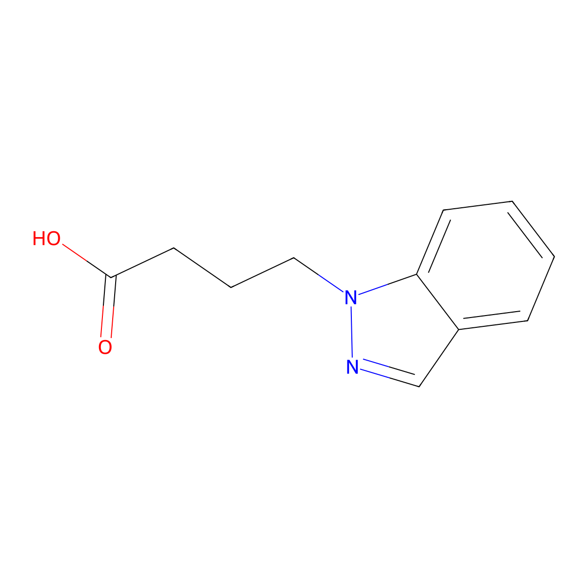 4-(1H-Indazol-1-yl)butanoic acid molecular structure, CAS 502651-96-9
