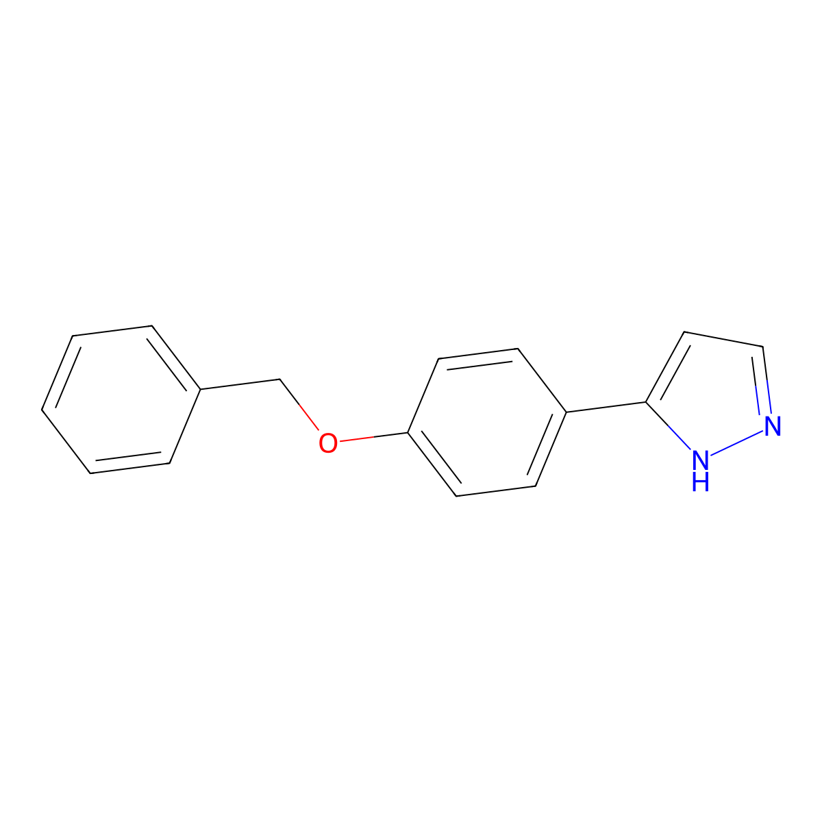 3-(4-Benzyloxyphenyl)-1h-pyrazole molecular structure, CAS 502653-87-4