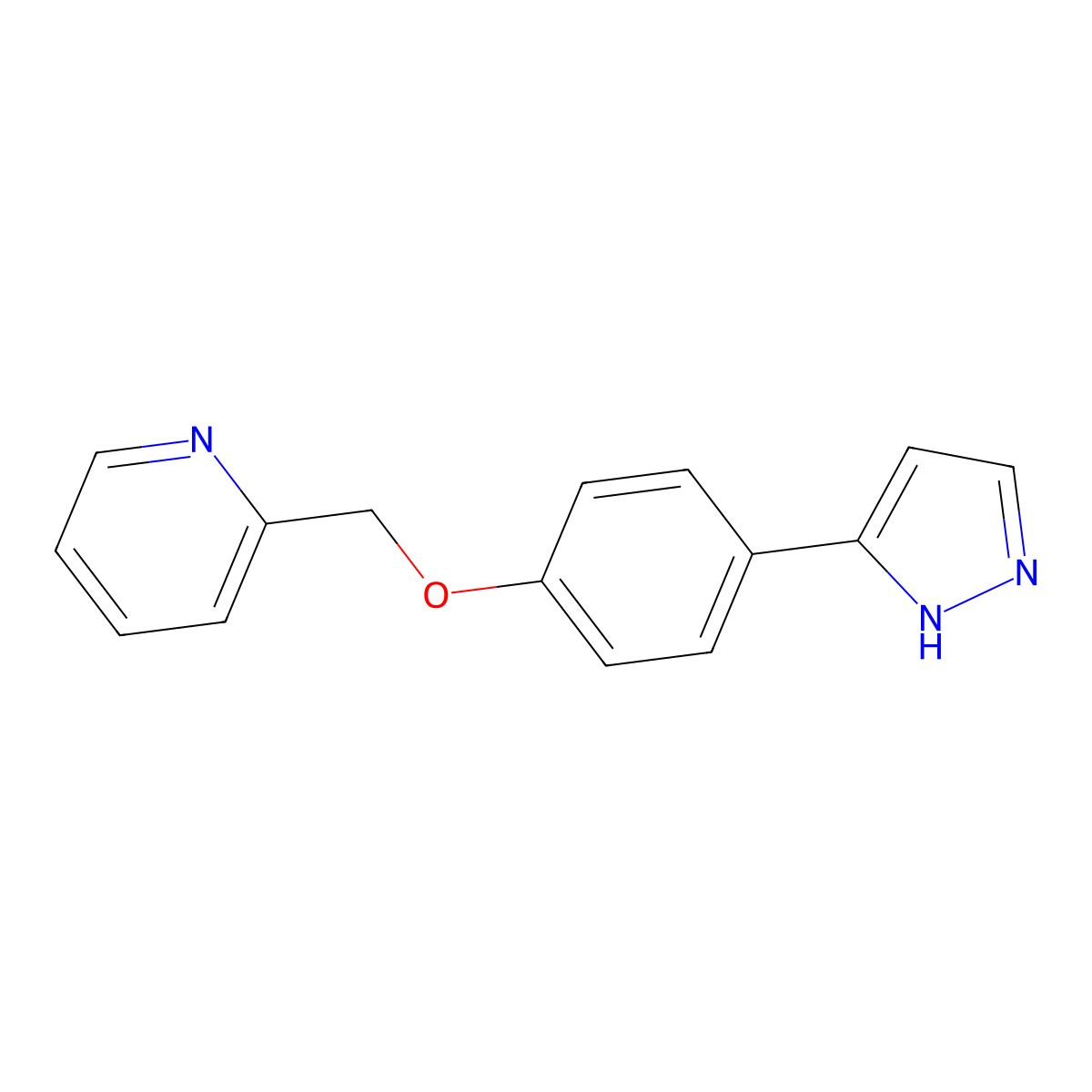 2-((4-(1H-pyrazol-5-yl)phenoxy)methyl)pyridine molecular structure, CAS 502654-20-8