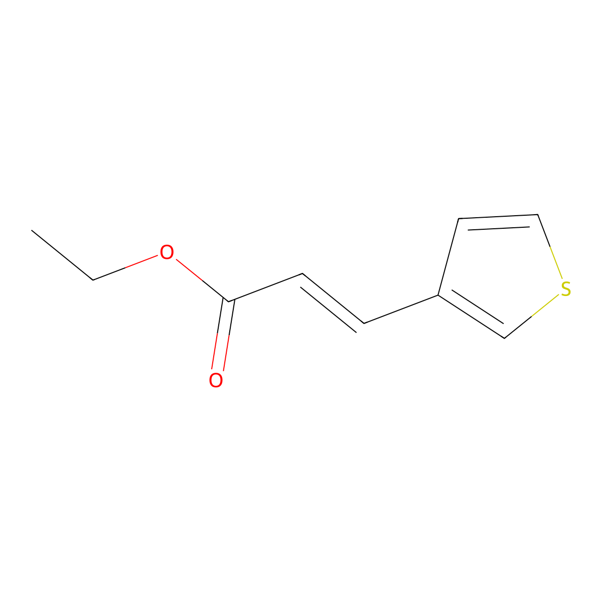 Ethyl (2E)-3-(3-thienyl)-2-propenoate molecular structure, CAS 50266-60-9