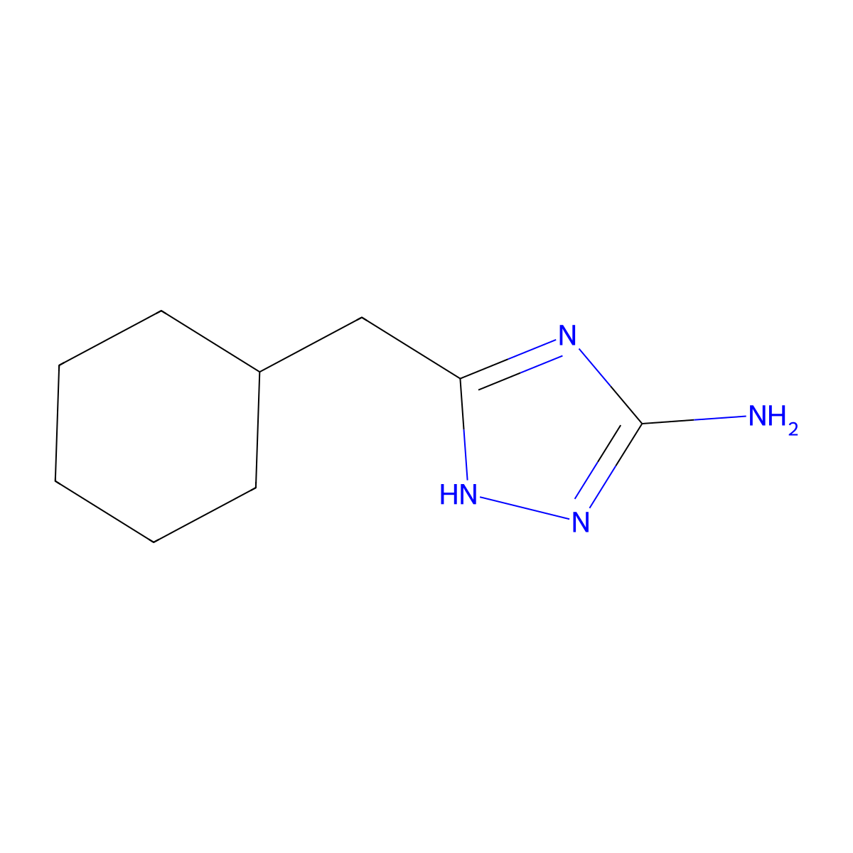 5-Cyclohexylmethyl-1H-[1,2,4]triazol-3-ylamine molecular structure, CAS 502685-54-3
