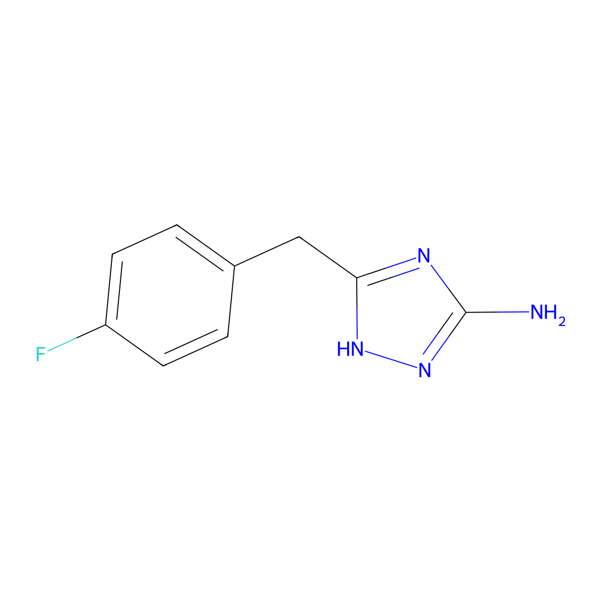 5-[(4-fluorophenyl)methyl]-4H-1,2,4-triazol-3-amine molecular structure, CAS 502685-68-9