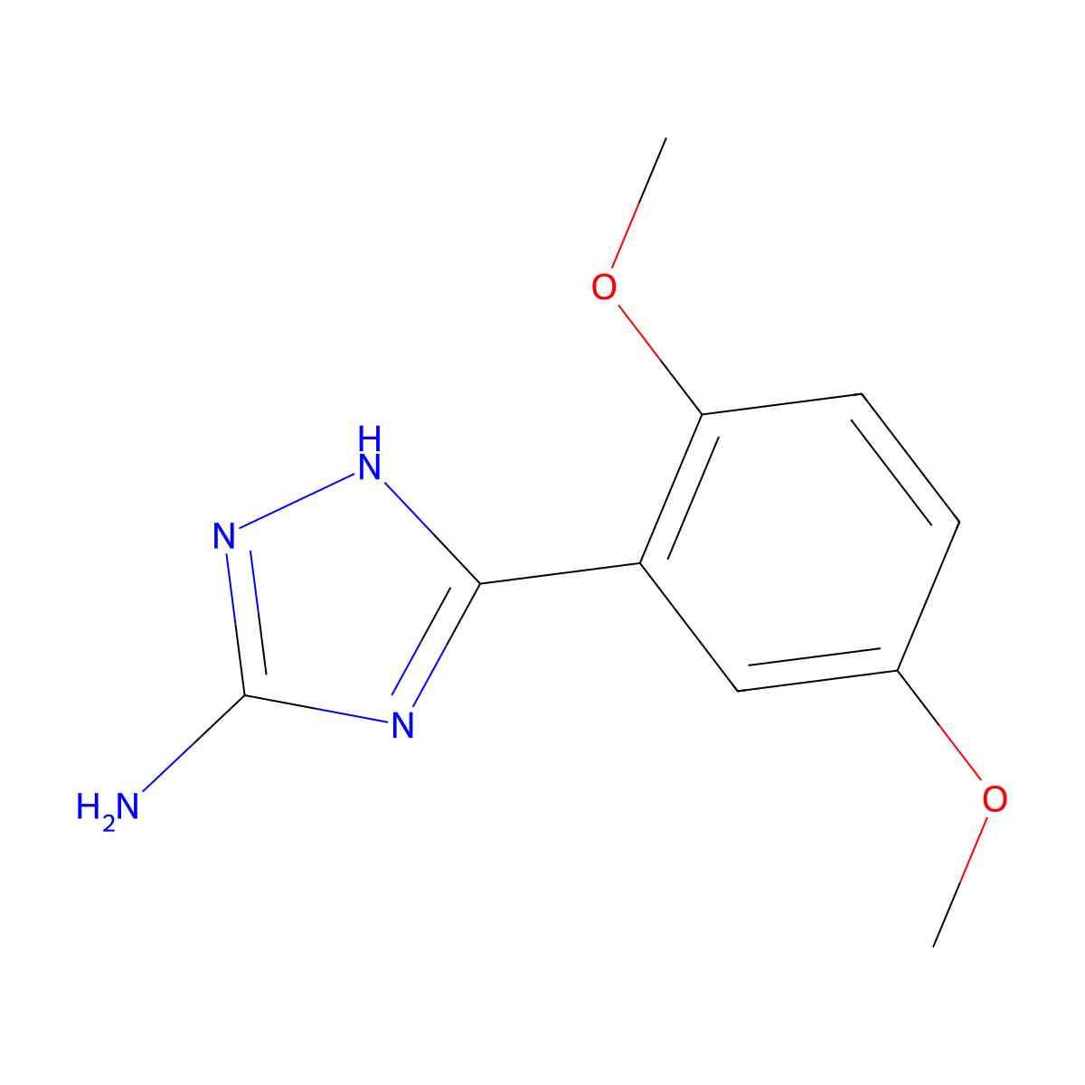 5-(2,5-dimethoxyphenyl)-4H-1,2,4-triazol-3-amine molecular structure, CAS 502685-94-1
